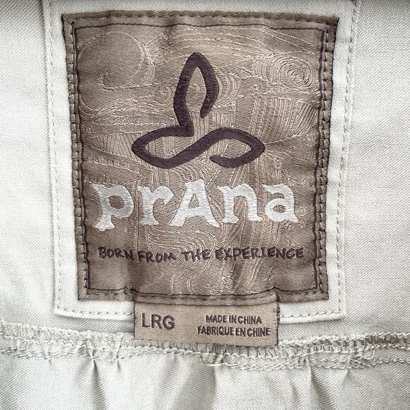 Prana Khaki Brown Full Zip And Buttoned Cinch Waist Pocketed Jacket Size Large - Picture 6 of 6